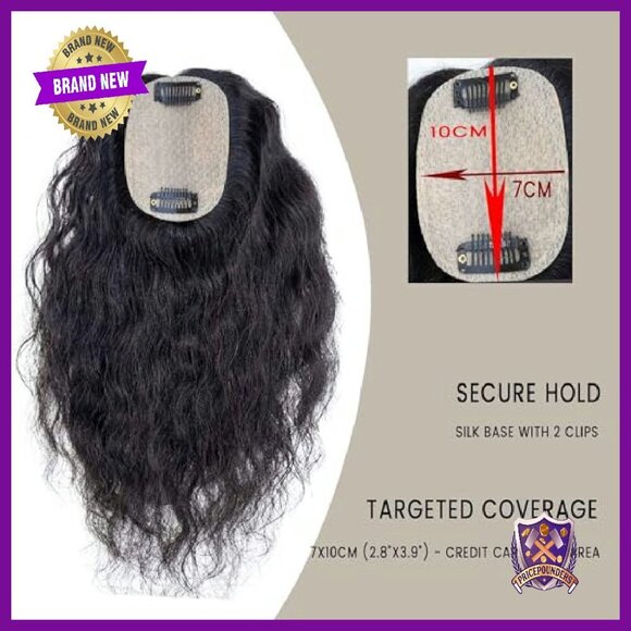 Real Human Hair Topper for Thinning Hair, Curly 10 Inch Clip-In main image 8